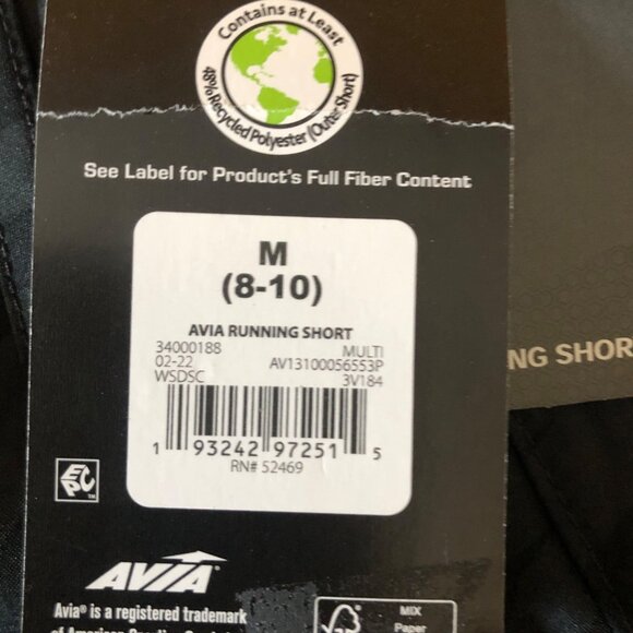Avia Running Shorts Womens Size Medium Moisture Wicking Black Zebra Print NEW - Picture 8 of 9
